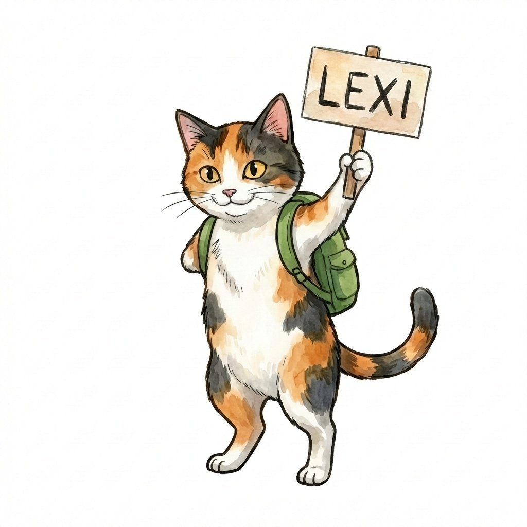 Lexi the three-legged cat with name tag